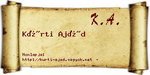 Kürti Ajád névjegykártya